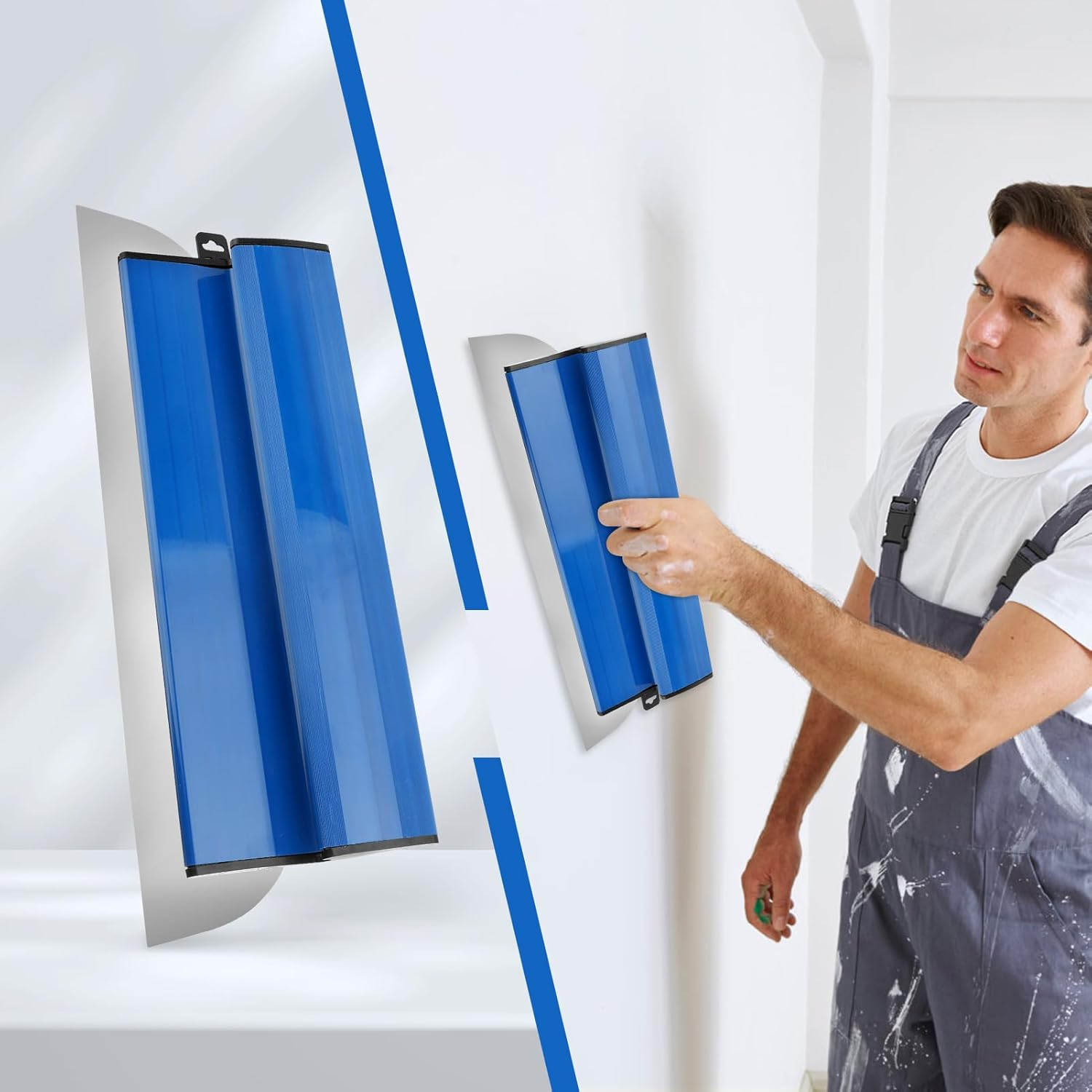 Drywall Skimming Blade, 24" / 60Cm Stainless Steel Drywall Tools Smoothing Spatula Drywall Knife for Home Improvement Wall Decoration Construction Tool image number 1