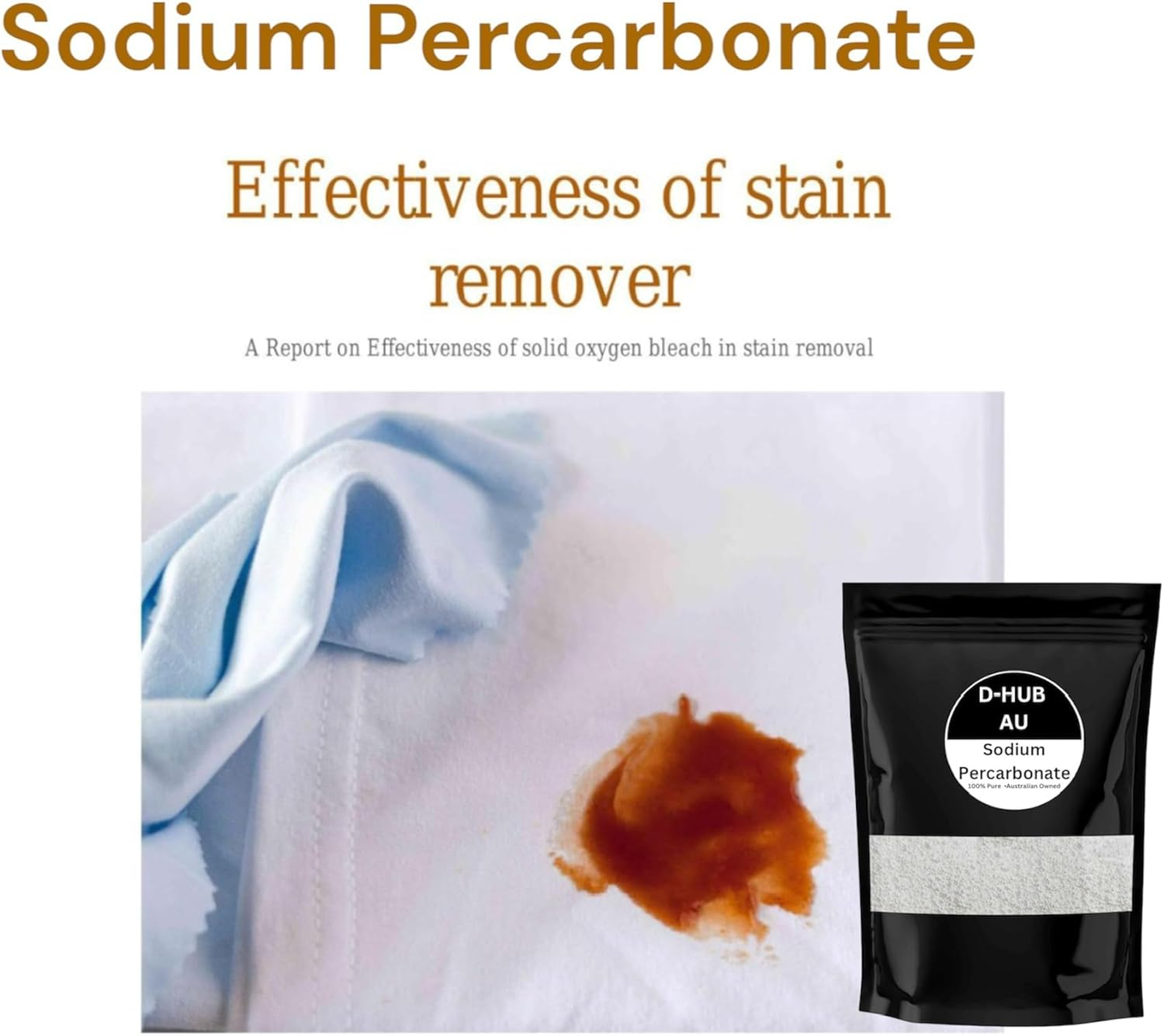 (900G) Sodium Percarbonate 100% Pure I Sodium Peroxide Laundry Washing Soda | Oxygen Bleach Brew Sanitiser and Stain Remover. image number 1