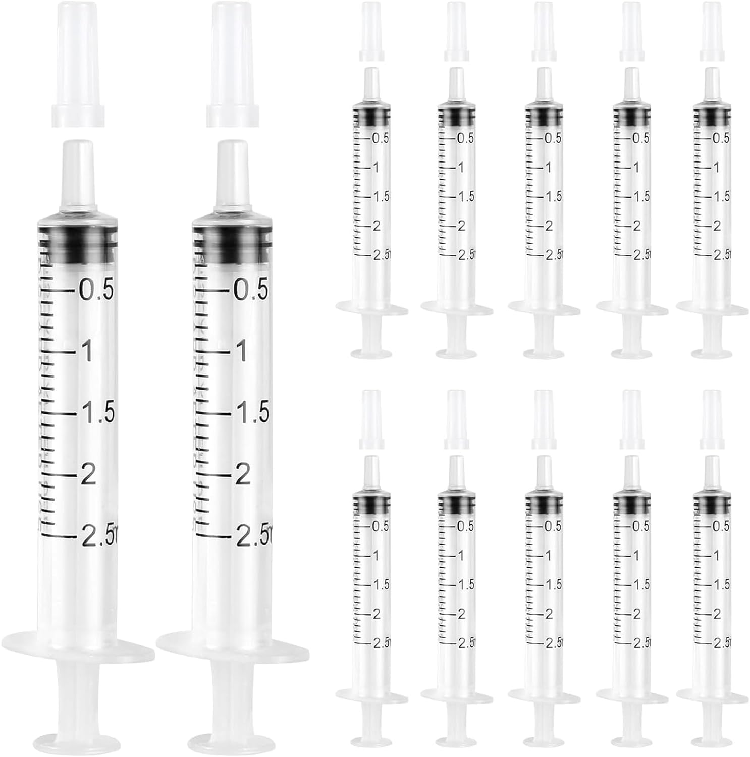 2.5Ml Syringe with Caps 50 Pack for Measuring Liquids ,Garden Plant, Feeding Pets image number 5