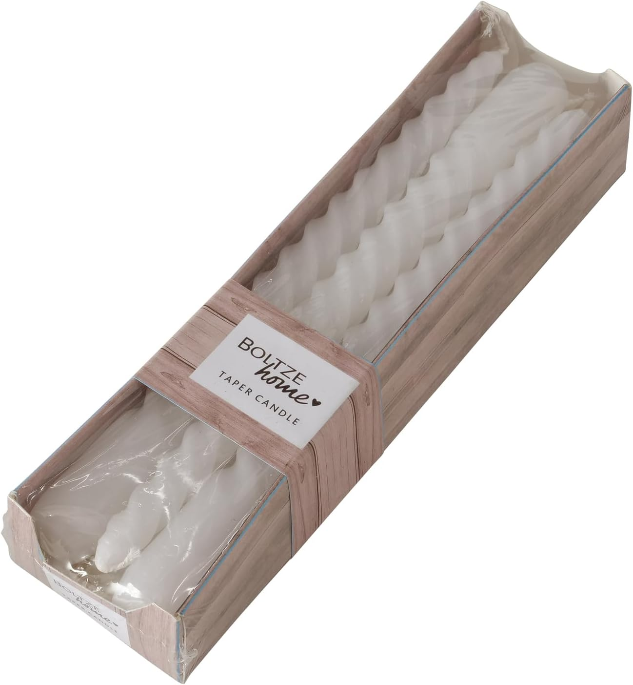 Boltze Twisto 2022303 Taper Candle Set of 6 White 20 Cm Wax Modern Design Taper Candle White Candle Decoration image number 3