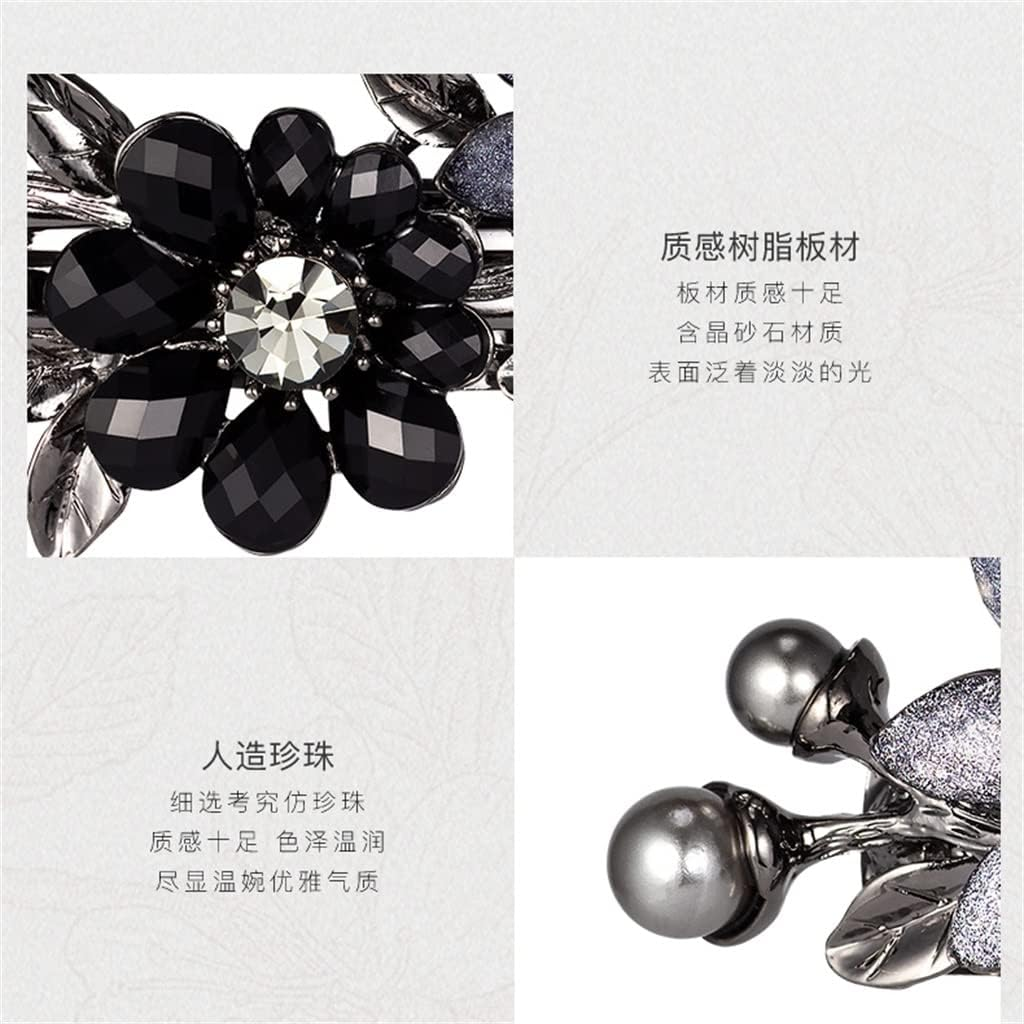 Crystal Hair Accessories,Clips Hairpins,Clip Plate,Hairpin Spring Clip Hairpin Rhinestone Ponytail Headgear Large Clip Hair Accessories (Color : A, Size : 9 * 3.2Cm)