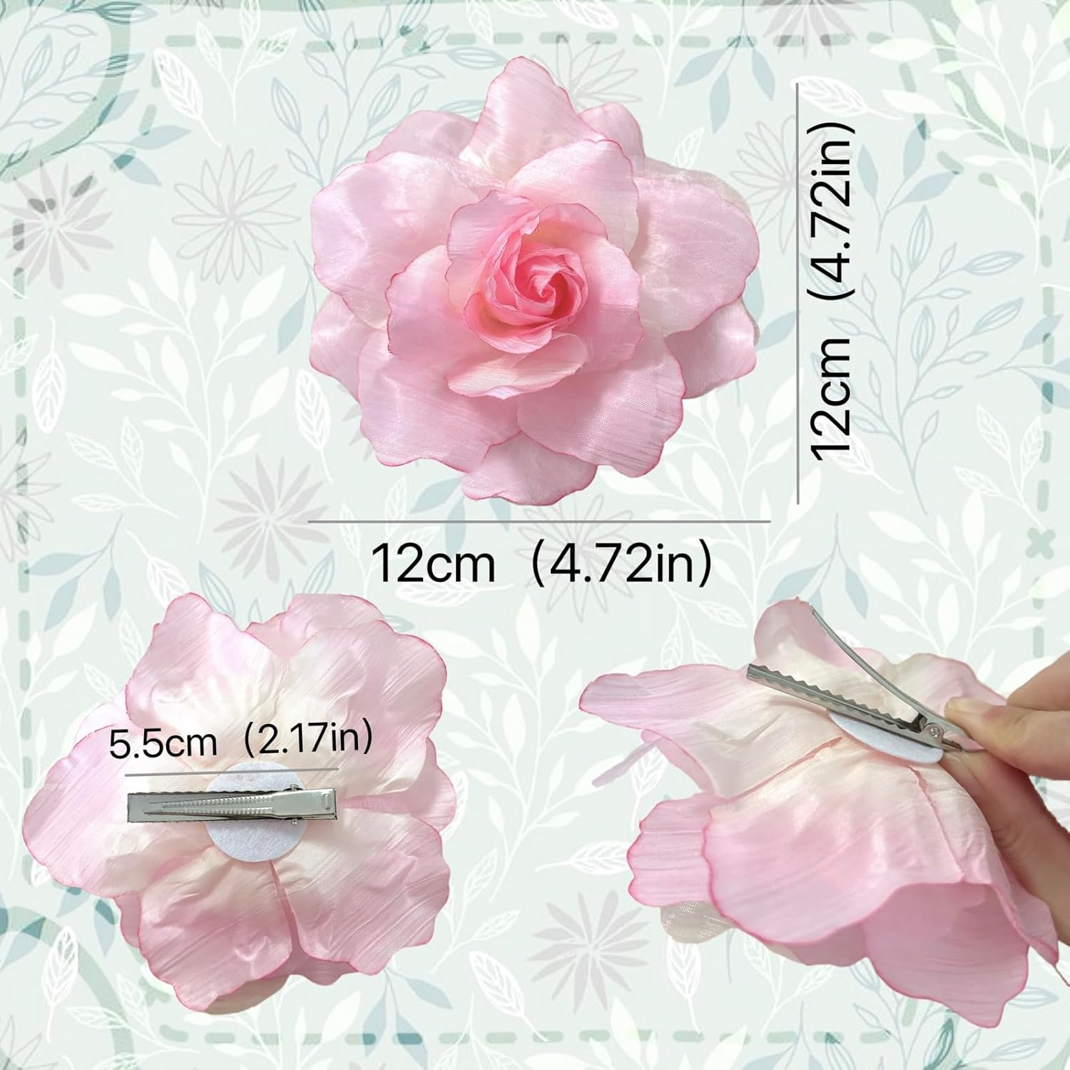 Ypkia Pack of 4 Boho Flower Hair Clips Girls Fabric Mesh Colourful Hair Clip Women'S Hair Accessories Party Wedding image number 2