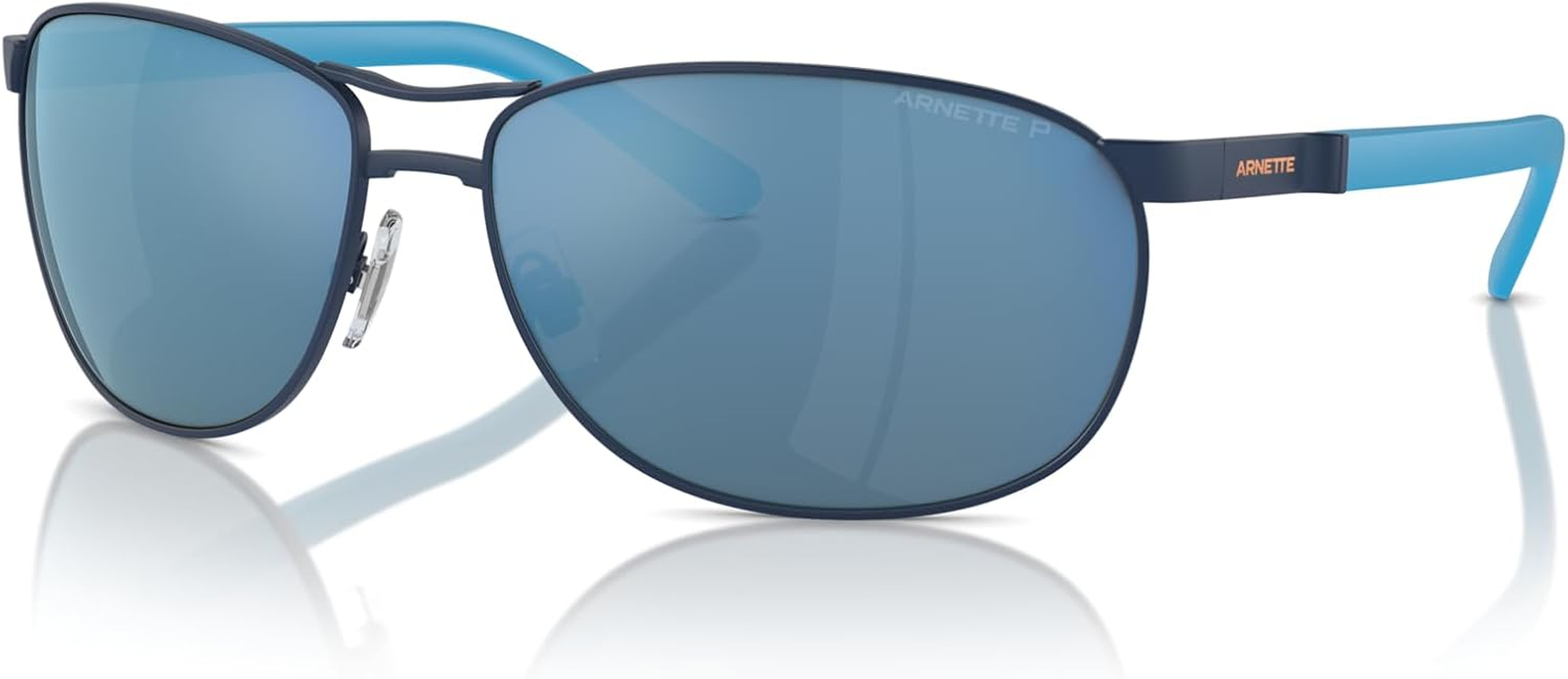 Arnette Man'S 0AN3090 Belgrano Squared Sunglasses, Matte Blue/Dark Grey Mirror Water Polar, Matte Black/Light Green, 67 Mm