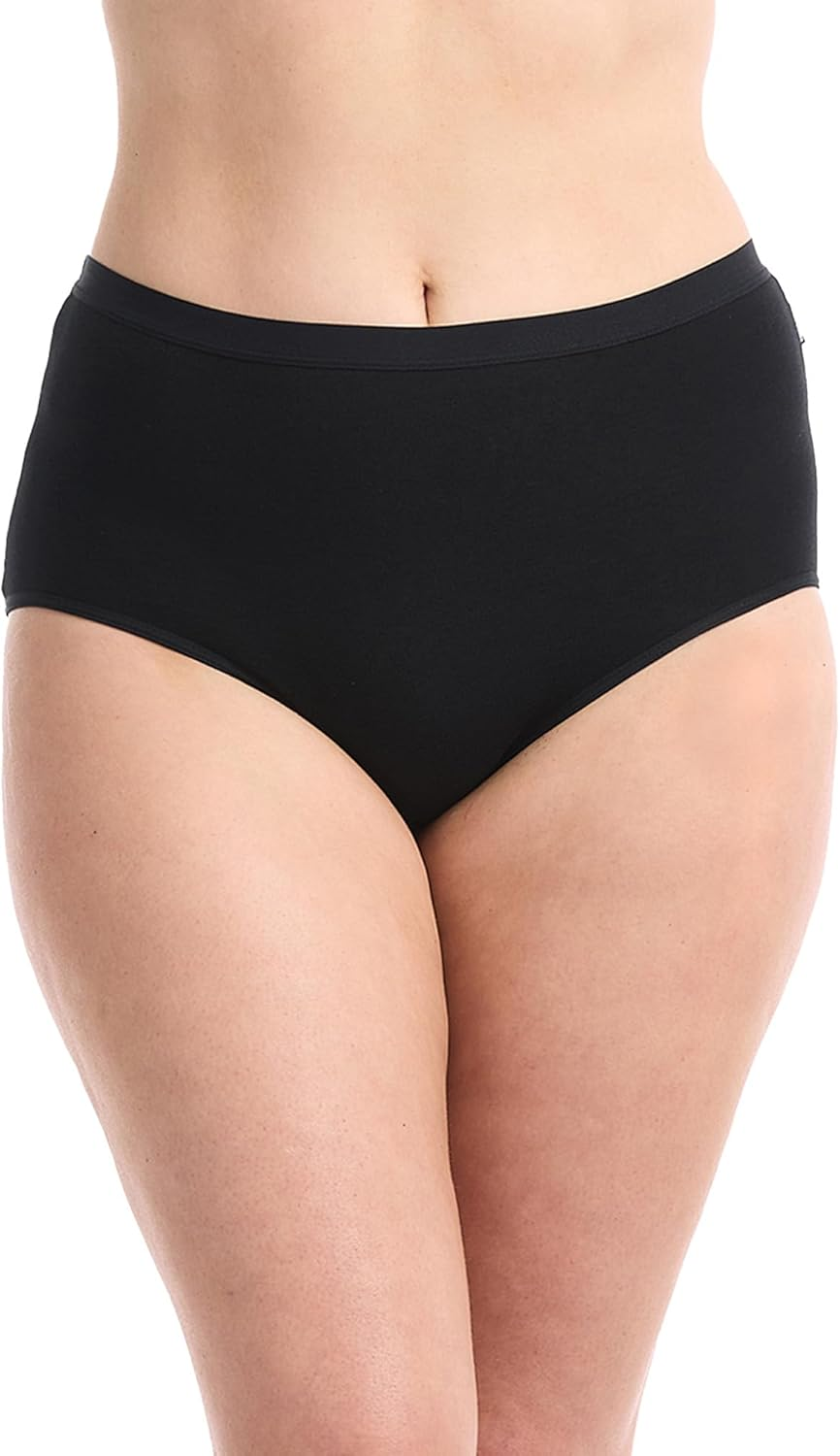 UNDERWORKS Womens 5 Pack Cotton/Elastane Full Briefs Womens Underwear, Cotton Stretch Fabric, Breathable, Comfortable for Everyday Wear, Value Pack, Underwear Women image number 6