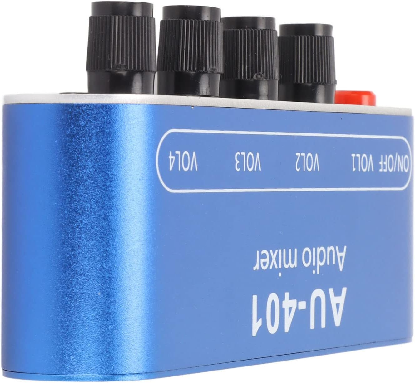 SOULONG Stereo Mixer, Durable Aluminum Alloy Shell, Mixer Stereo Sound, Splitter with Bass and Treble Control, Efficient Power Usage, Compatible with Various Devices, 4 in 1 Out