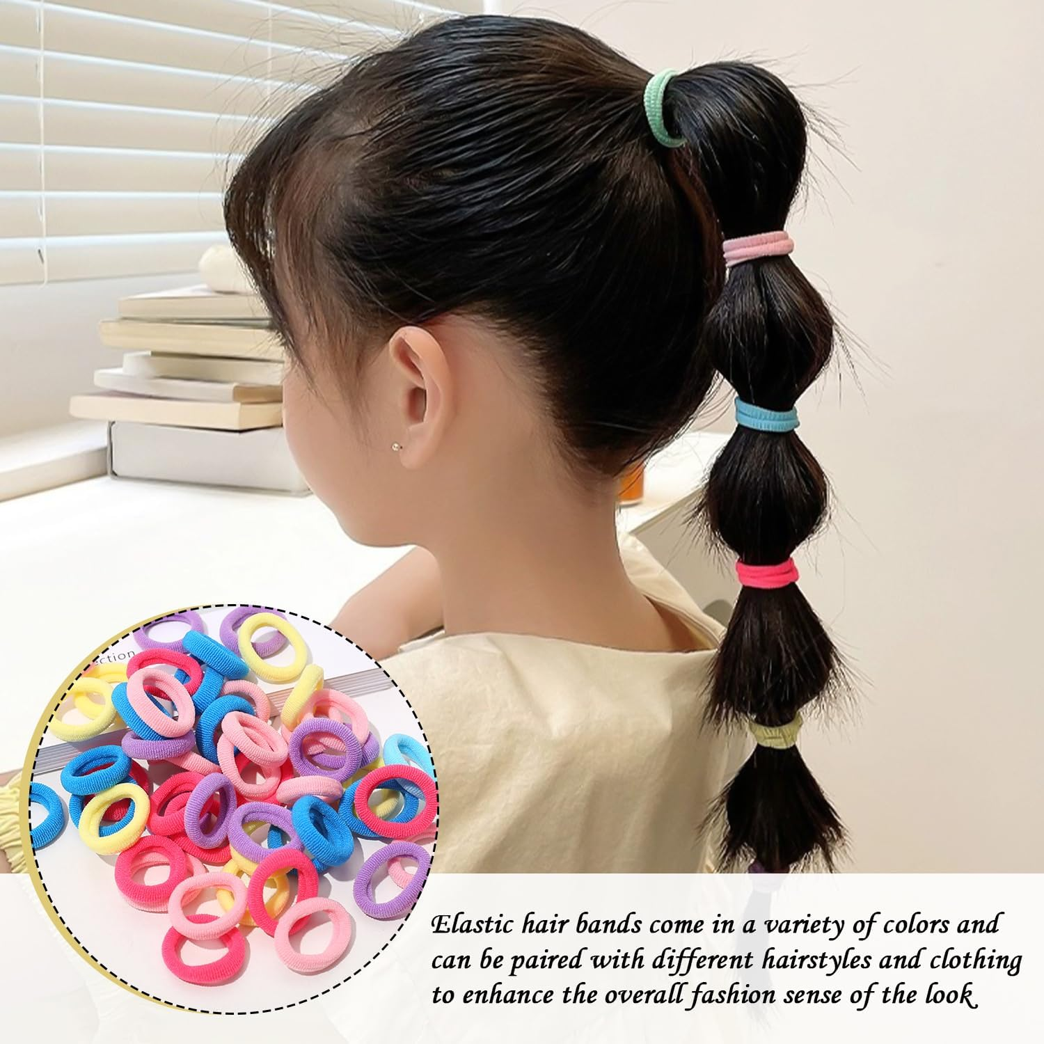 1 X Yellow Bow Hair Clip and 100 Pieces Elastic Hair Rings, Elee and Simple Hair Clips, Hairstyle Decorations, Women'S Hair Accessories.