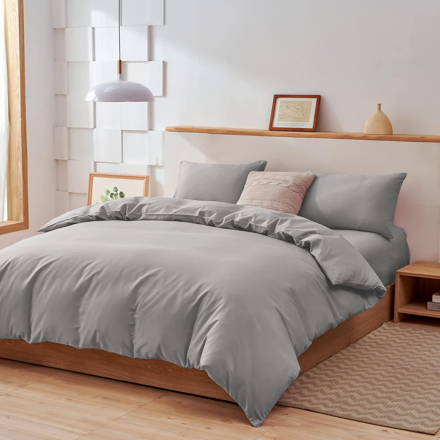 [Amazon.Co.Jp Limited] AYO Duvet Cover, Single, 3-Piece Set, Bedding Cover Set, Duvet Cover, Fitted Sheet, Pillowcases, Sheets for Western and Japanese Style, for Beds, for Futons, Washable, Quick image number 6