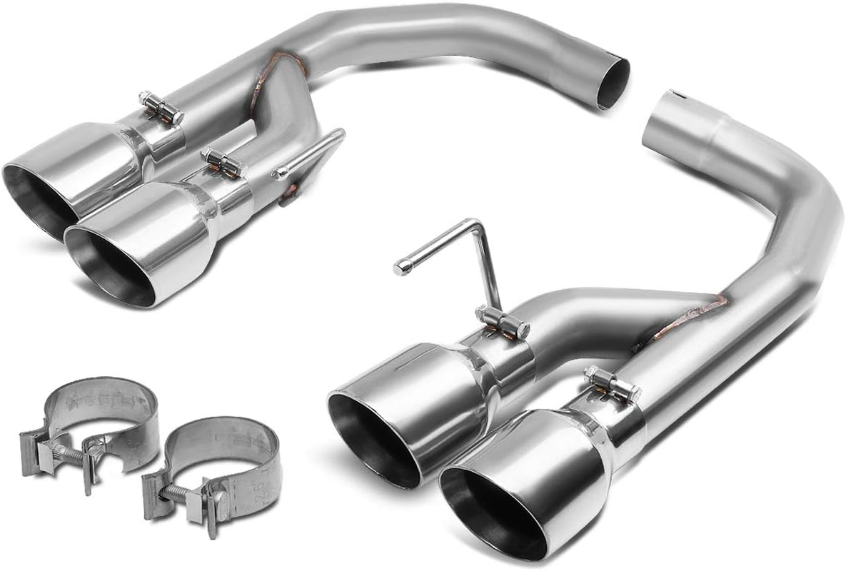 DNA MOTORING Metallic CBE-MU-FM18-50L Axle-Back Catback Exhaust Kit+4 Inches Muffler Stainless Steel Tip Fit 18-20 Mustang 5.0L image number 6