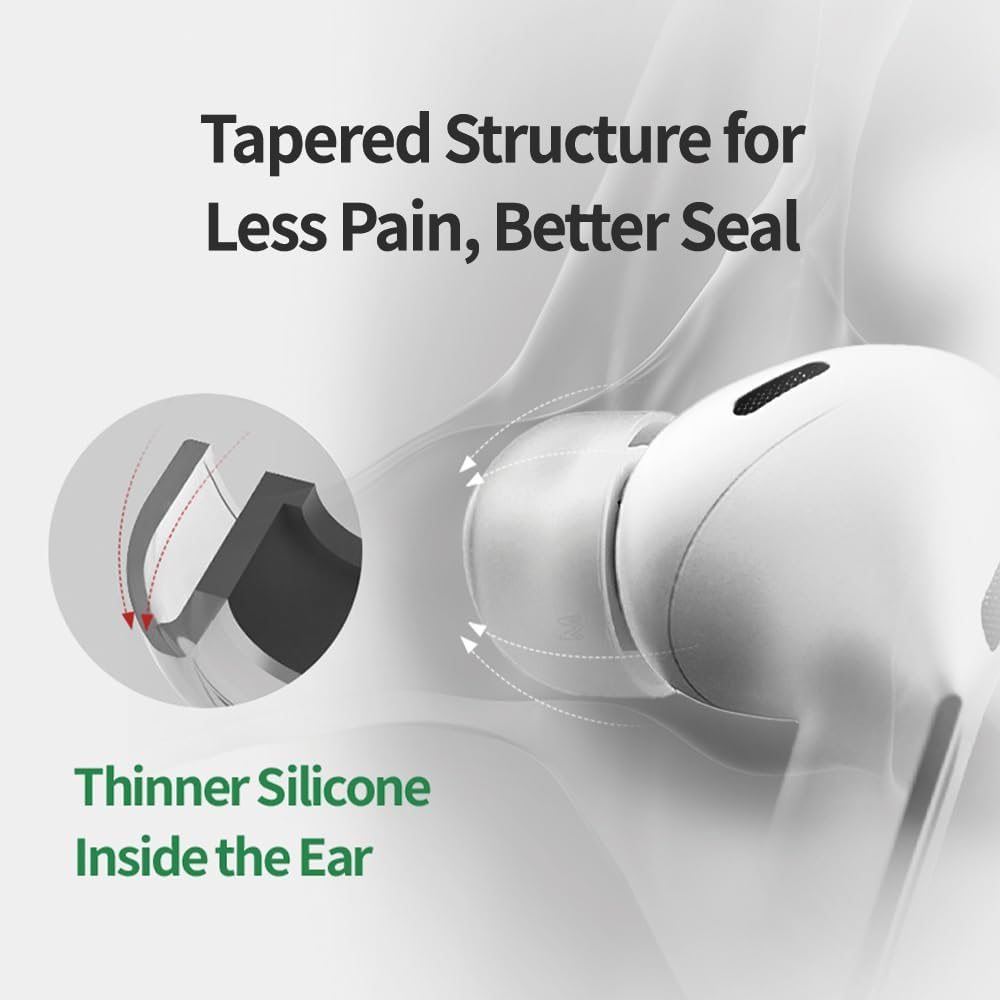 AZLA MAX for Galaxy Buds 3 FE - SMAPP Approved Medical Silicone Earbuds with Secure Fit Replacement Earbuds for Comfort and Noise Isolation (White, MS/M/L) image number 7