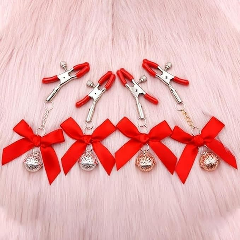 Nipple Sex Toys Bow Nipple Clamps Bells Sexual Pleasure Non Piercing Adjustable Chain Nipple Clip on Jewelry Breast Clamps
