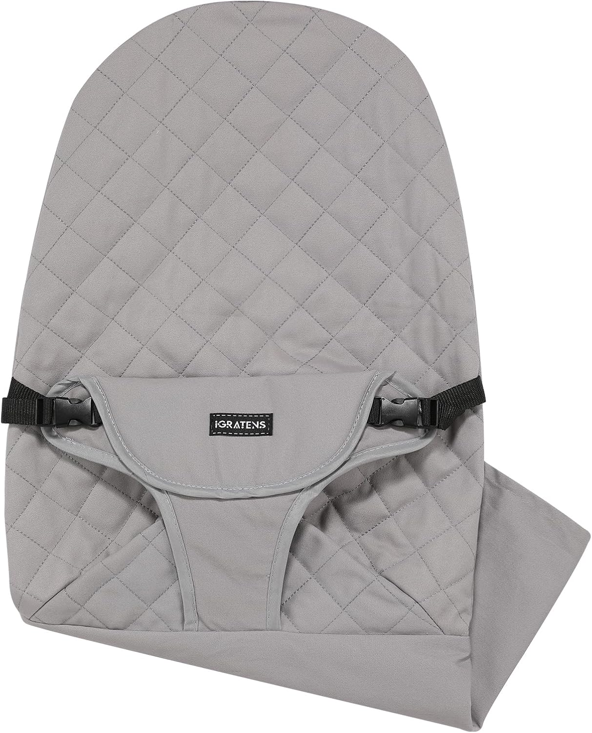 Igratens Fabric Seat for Bouncer - Baby Bjorn Bouncer Cover Compatible with Balance Soft & Bliss Model, 100% Cotton, Skin -Friendly, Machine Washable, Black