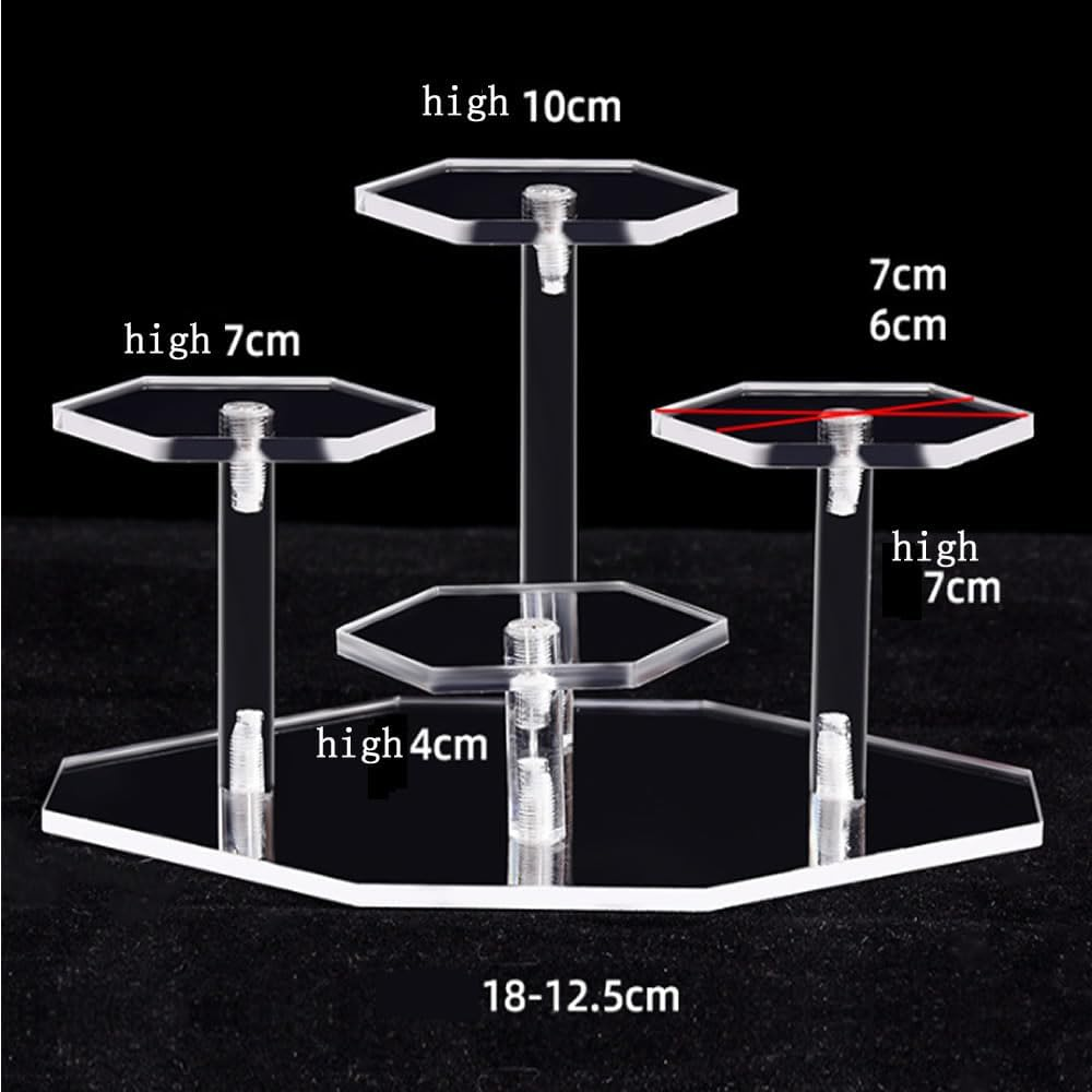 DACUAN Display Stand, 4 Tiers Collectibles Riser for Figures, Transparent Acrylic Shelf for Cupcake, Donuts, Anime Figures