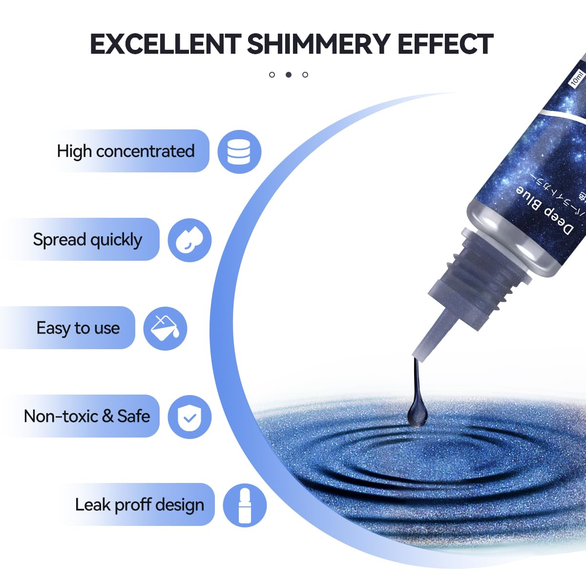 LIGHTWISH Epoxy Resin Color Pigment - 5 Starry Sky Black Colors UV Resin Dye - Highly Concentrated for DIY Jewelry Making, Keychain, Art Making image number 3