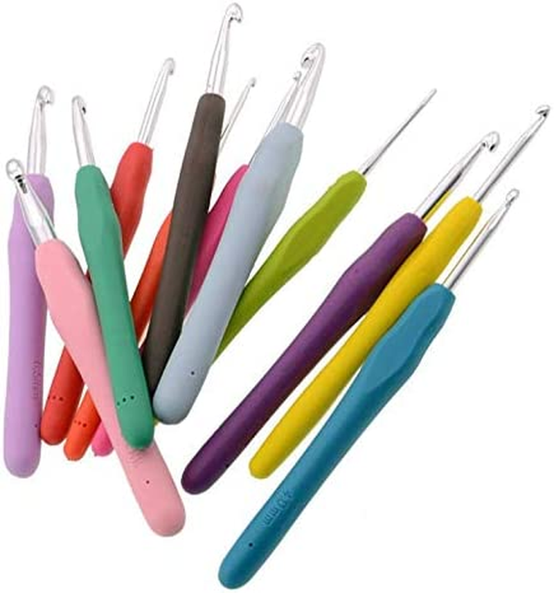 CCINEE Color Crochet Soft Handle Crochet Tool Crochet Set，12Pieces for Weaving Tools image number 3