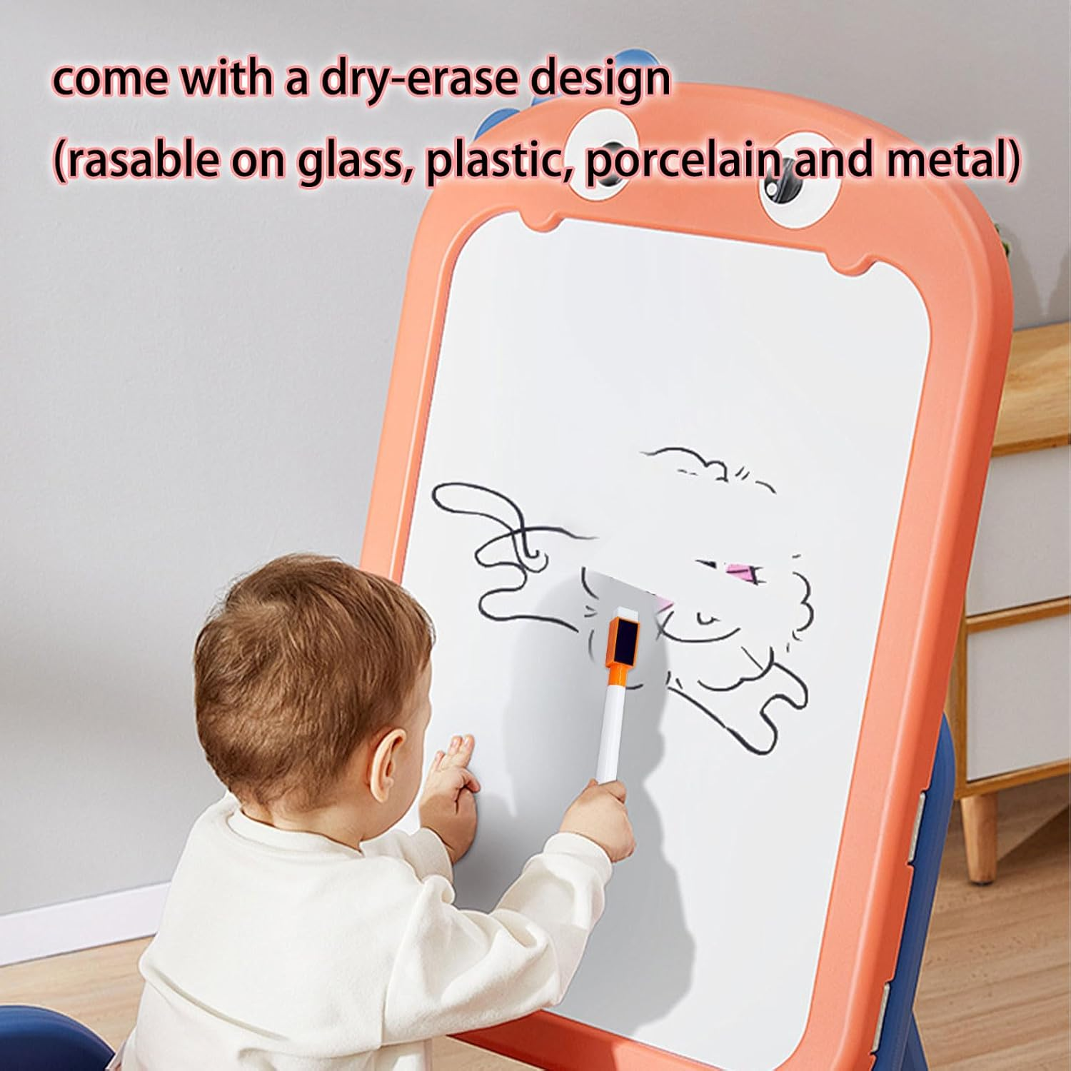 10 Pieces of Whiteboard Markers, Colorful Fine Bullet Washable Markers, Magnetic Dry Erase Markerswith Eraser, Office, Classroom, Teacher and Household Items image number 2