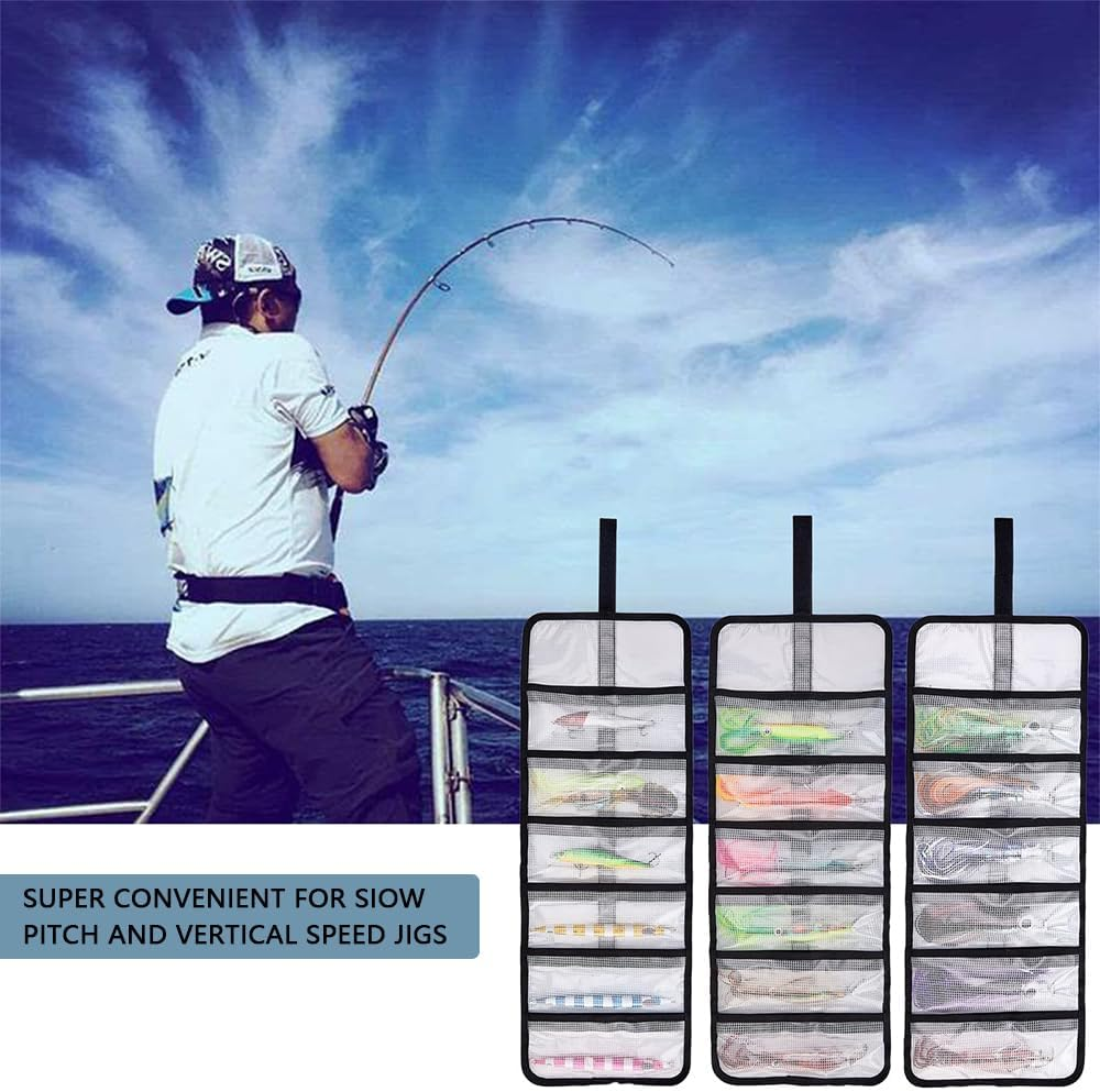 HYAVIA Durable Fishing Lure Wraps &ndash; PVC Roll-Up Bait Covers with 6 Pockets, Saltwater Hook Storage, Easy Open & Close, Keeps Lures and Fishing Rods Organized image number 3