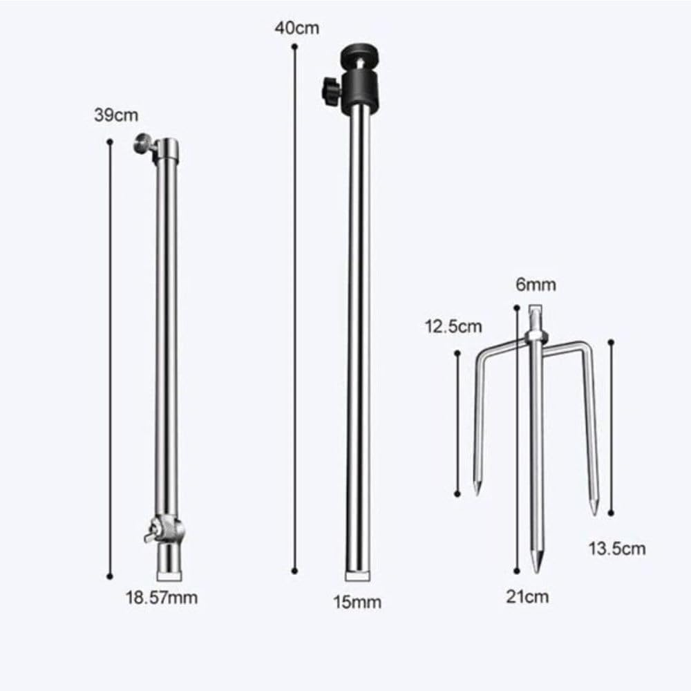 Adjustable Ground Mount Trail Game Camera Holder, Fishing Holder, Flashing Light Holder, Versatile Fixed Stand for Outdoor/Garden Use