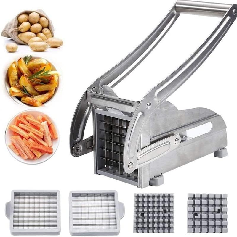 AIMALL Chip Potato Chipper Maker French Fries Dicer Slicer Chopper Cutter + 2 Blades image number 2