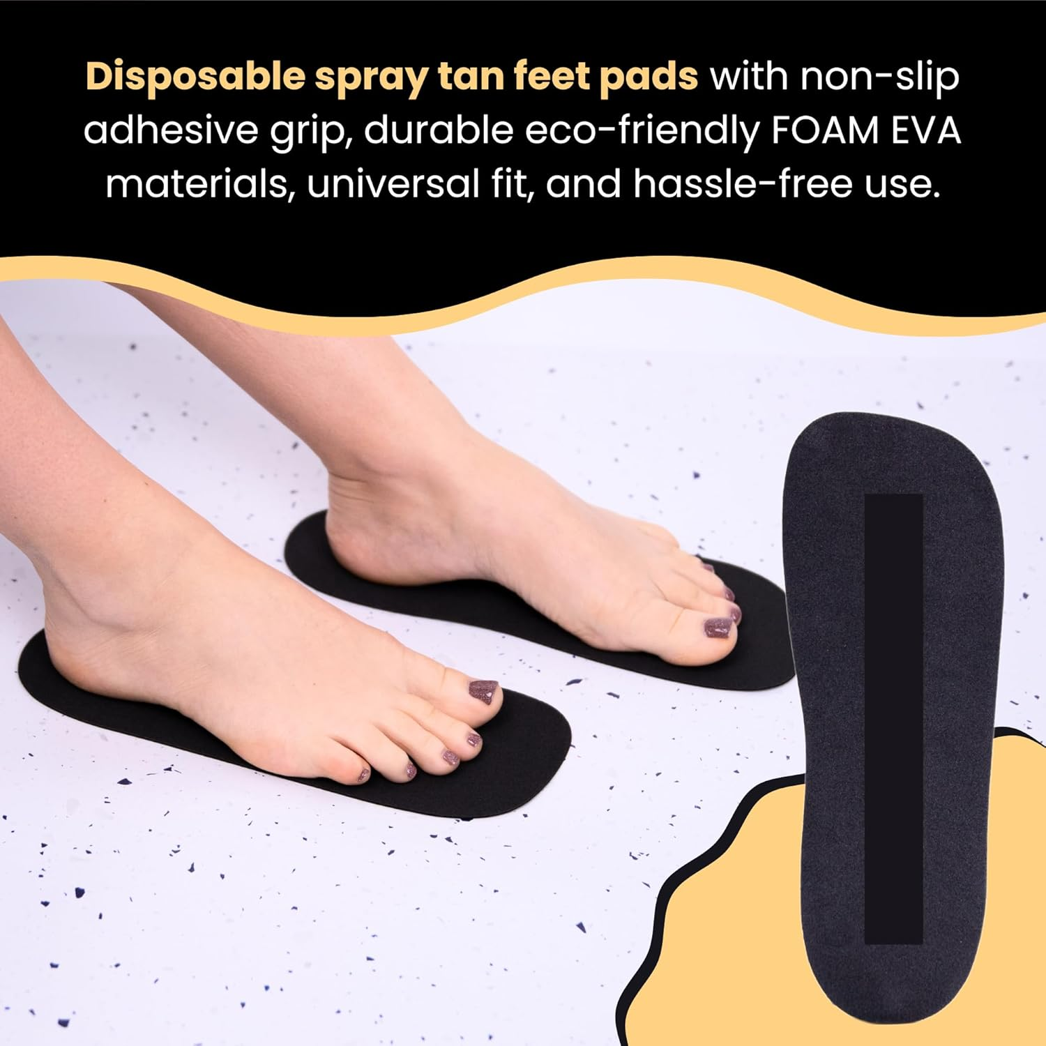 30 Pairs (60Feets) Spray Tan Feet Pads Disposable & Economic FOAM Feet Pads for Spray Tanning,Use in Tanning Booth,Sunless Tanning at Home or Beauty Salon-Non Slip- Comfortable-Hygienic-Ultra Bronzing image number 1