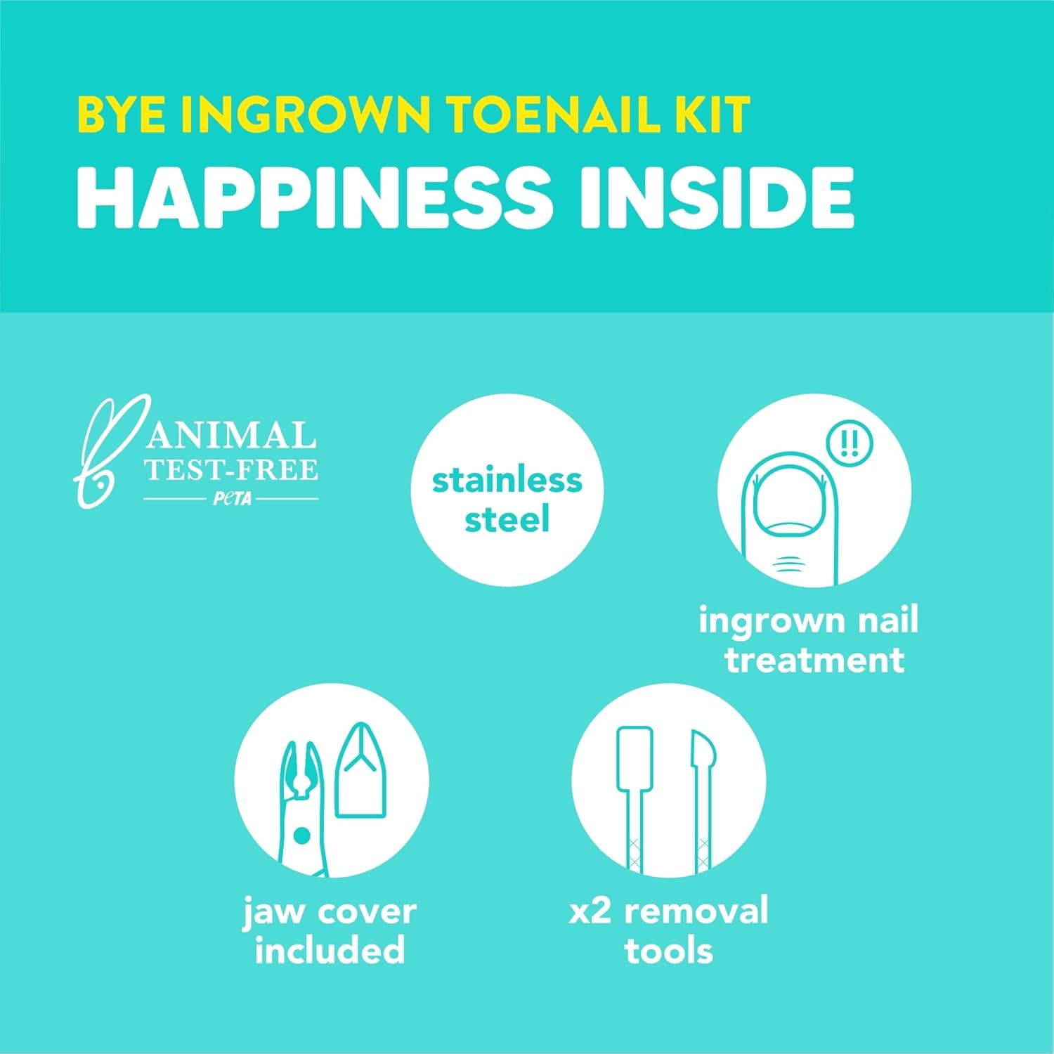 Onyx Professional Ingrown Toenail Kit with Toenail Clippers & Double-Ended Cuticle Pusher, Durable Stainless Steel, Easy to Use Ingrown Toenail Removal Kit, 2 Piece At-Home Pedicure Tools image number 2