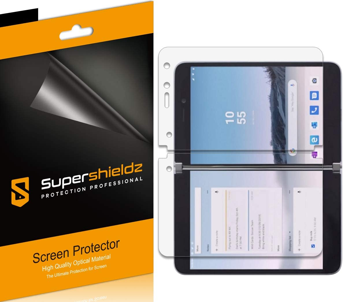 Supershieldz (3 Pack) Designed for Microsoft Surface Duo Screen Protector, (3 Left Screen and 3 Right Screen) High Definition Clear Shield (PET)