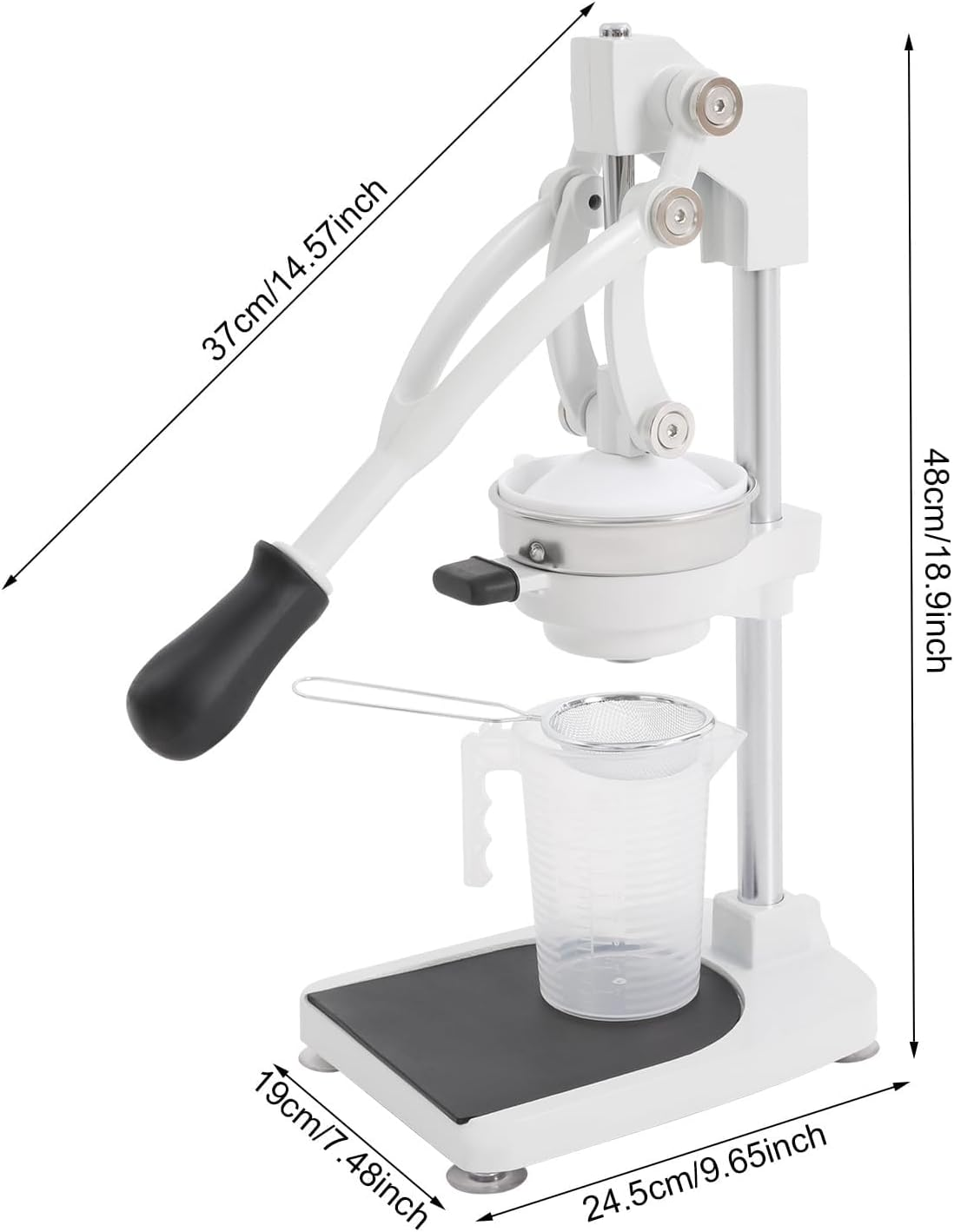 Longfng Heavy Duty Manual Juicer, Metal Hand Press Citrus Juicer Machine, Orange & Lemon Squeezer Fruit Juice Extractor
