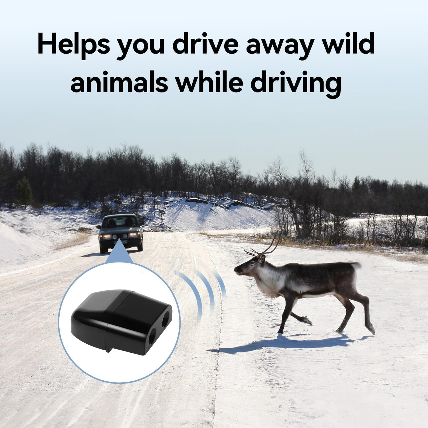 Mijradge 4 Pcs Car Deer Warning Whistle Devices Dual Construction Deer Warning Whistle Devices Repellent Animal Alert Horn Devices Car Truck and Motorcycle Black image number 5