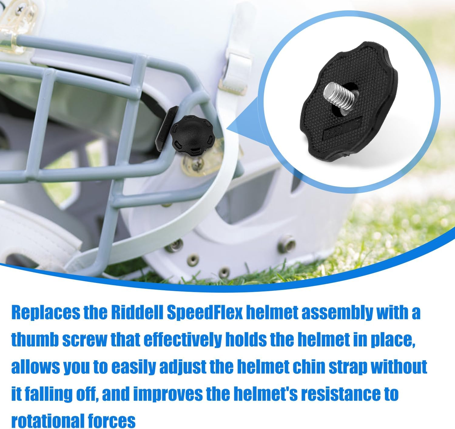 2Pcs Football Helmet Thumb Screws Compatible with Speedflex, Youth Football Helmet Chinstrap Thumb Screws to Maintain Youth Football Helmet Chinstrap Stabilization System image number 4