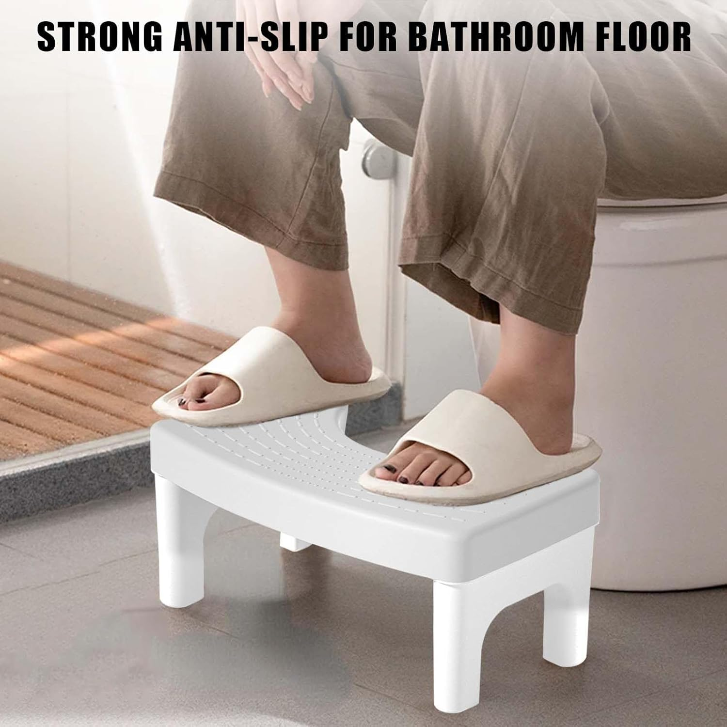 LEFAFA Toilet Stool Poop Stools, Squatting Potty Stool for Adults, Portable Plastic Toilet Step Stools, Non-Slip Poop Foot Rest Stools for Bathroom, Healthy for Seniors and Kids image number 2