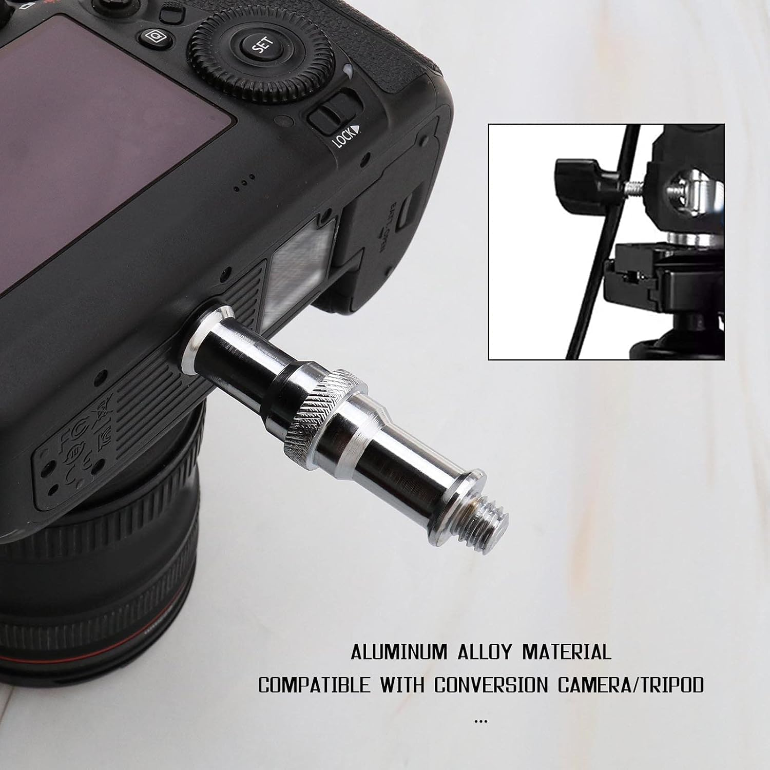 Lyfengdeam 10Pcs 1/4 Inch to 3/8 Inch Converter Threaded Adapter Mount Set Aluminum Alloy for Camera/Tripod/Monopod/Ball Head/Light Stand (10) image number 3