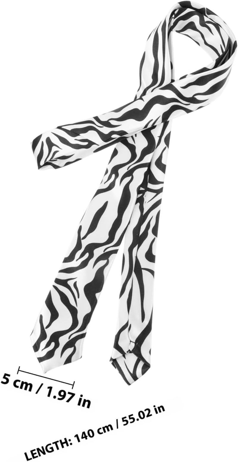 Ipetboom Zebra Pattern Necktie Unisex Men Women Dress Tie for Uniforms and Parties, Animal Print Tie Suitable for Office and Casual Wear image number 1
