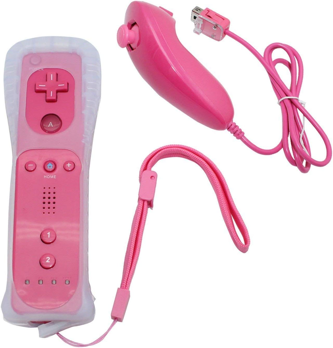 Lyyes Remote Controller for Wii, Wii Remote and Nunchuck Controllers with Silicon Case and Strap for Wii and Wii U (Blue)