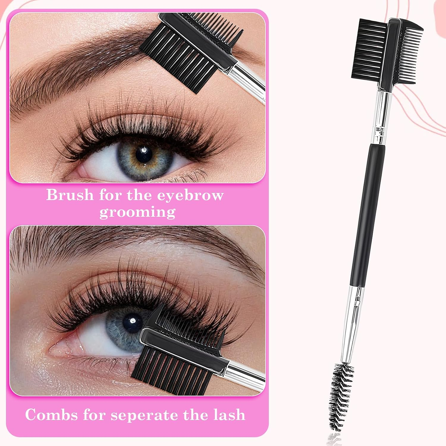 Professional Eyelash Curler Kit for Women, Durable Eyelash Curler, Make up Tool, Eyelashes with 10 Pieces Silicone Refill Pads and Beauty Eyelash Brush, Suitable for All Eye Shapes