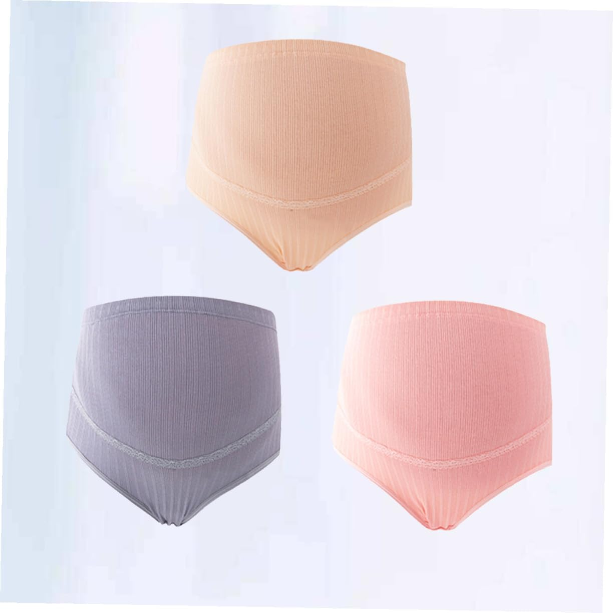 3Pcs High Waist Cotton Maternity Underwear Seamless Belly Band for Pregnant Women Nursing Panties image number 3