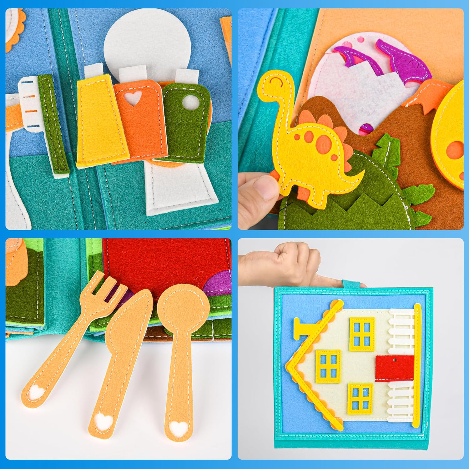 Busy Board, Toddler Travel Toys, Quiet Book, Sensory Toys for Toddlers 2 3 4, Montessori Toys for Toddler Activities Board, Educational Toys for 2 Year Old Girls Boys Gift image number 6