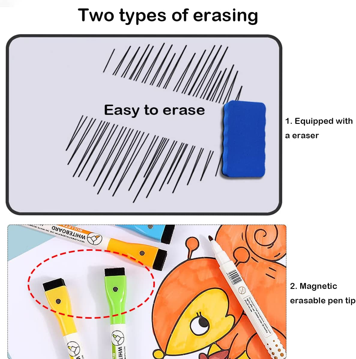 Blue Dry Erase Mini Whiteboard, A4 Small Whiteboard, Portable Double-Sided Dry Erase Board for Drawing in School & Home (A4-1PCS, Blue) - Blue image number 5