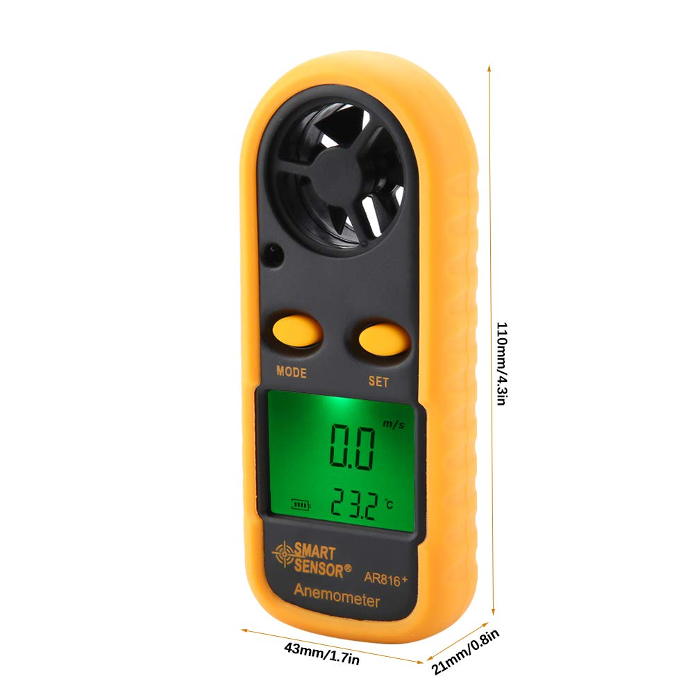 Smart Sensor AR816+, Wind Speed Meter, Air Speed Tester, 0~30M/S / -10&deg;C~45&deg;C Auto/Manual Power off LCD Display for Wind Speed Flying Kite image number 3