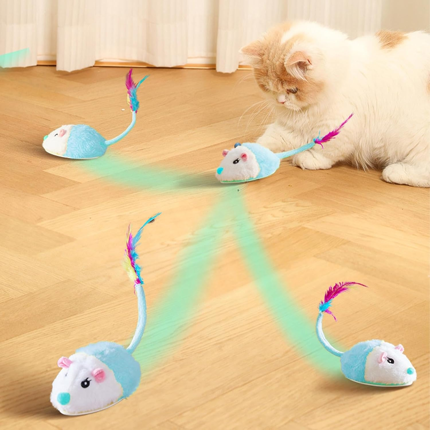 Shurzzesj Cat Mouse Toys,Cat Toys Squeaky Moving Mouse - Electric Fun with Automatic Moving Mouse - Cat Pet Toy, image number 5