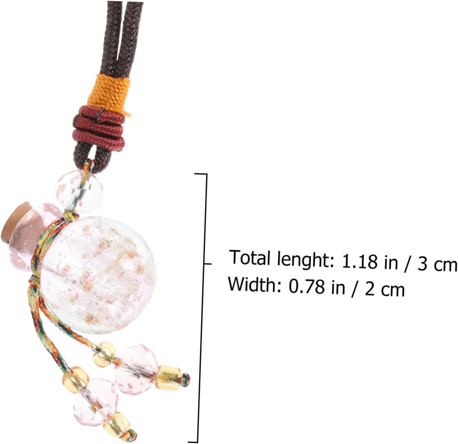 2Pcs Luminous Ball Perfume Bottle Necklaces Essence Oil Bottles for Car Pendants Handmade Glass Aromatherapy Accessories image number 1