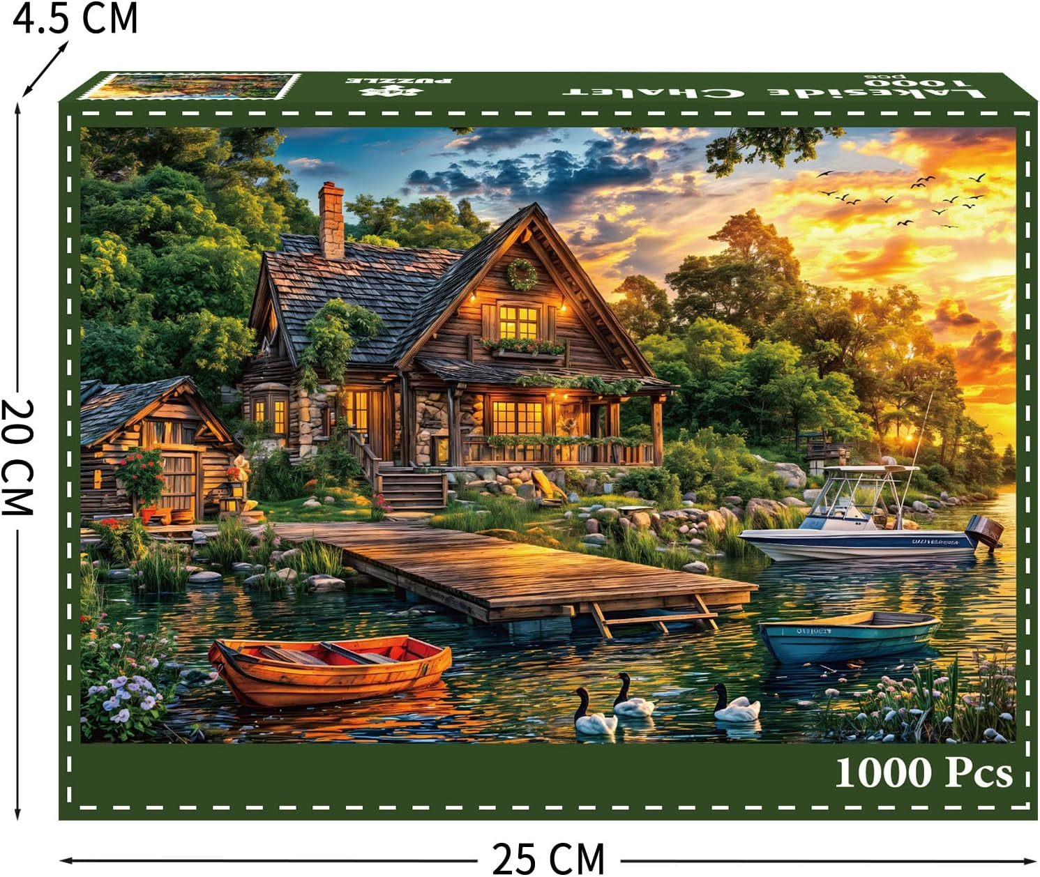 Jigsaw Puzzles for Adults 1000 Pieces, Interlock Perfectly Letter on Back No Dust, Home Decor Birthday Gift Toy for Men Women Elders Seniors, 1:1 Poster - Holiday Cottages image number 4
