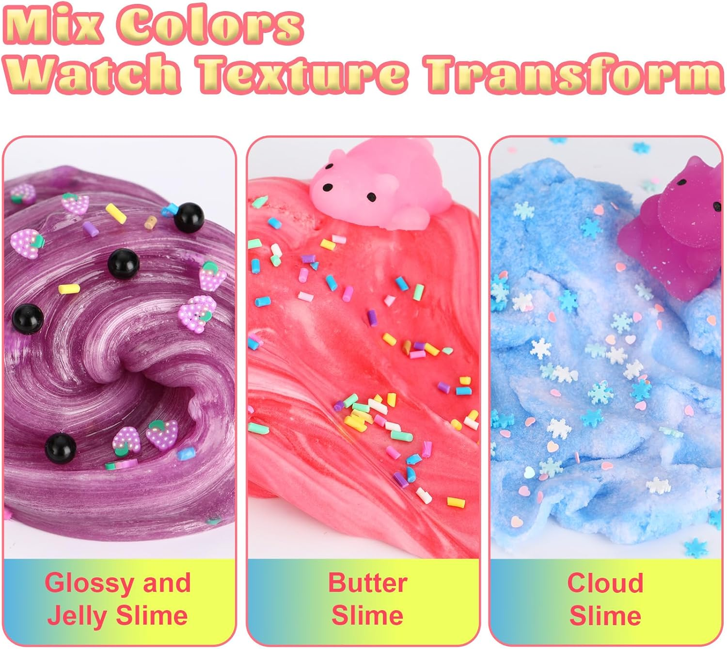 HUPPI BB Slime Kit Colour Changing Sweet Treat Trio - Scented, Stretchy, Fluffy, No Fuss Slime Set for Kids & Teens image number 3
