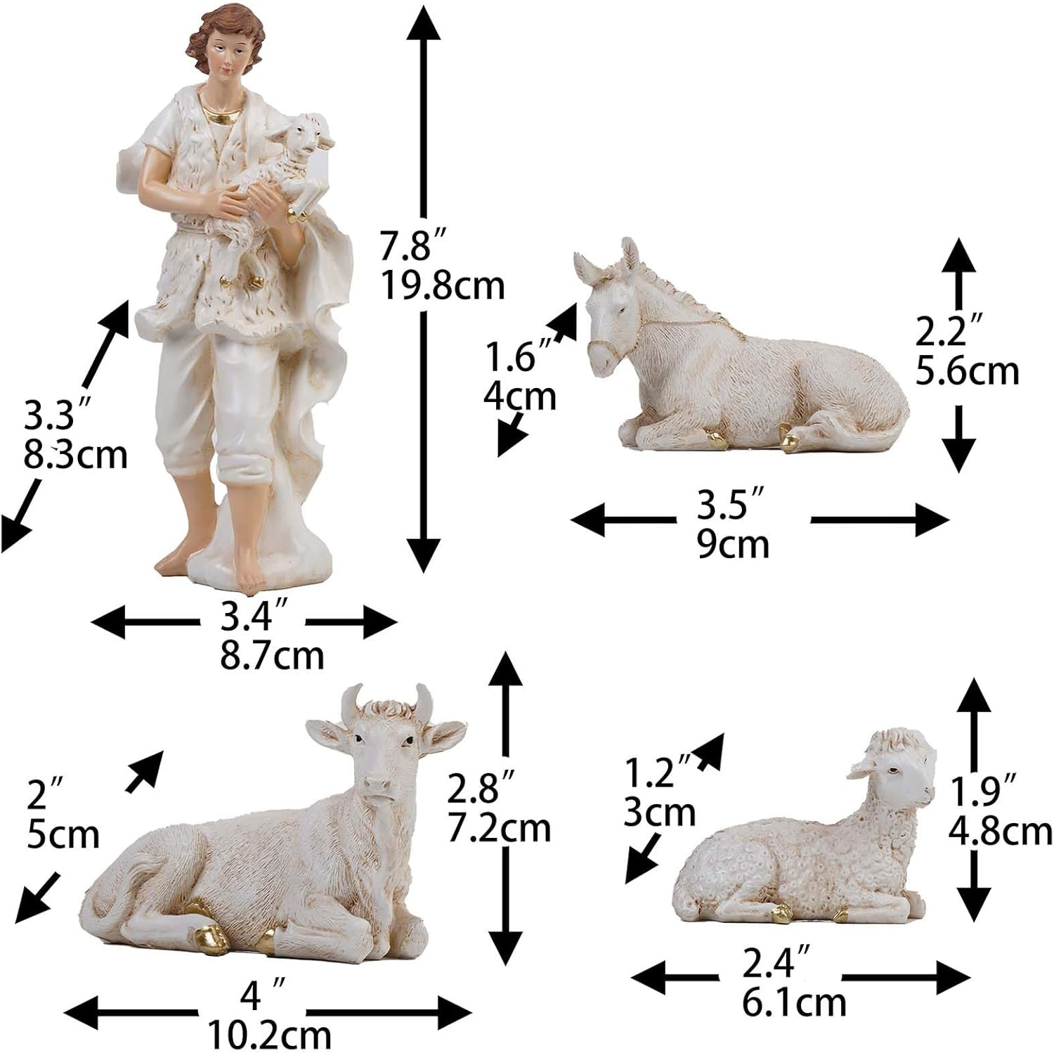 Zayton Nativity Set Christmas Indoor 11 Pcs 8 Inch Scene Statue Figurines Jesus Manger Crib Ornament Church Xmas Home Catholic Religious Decoration image number 3