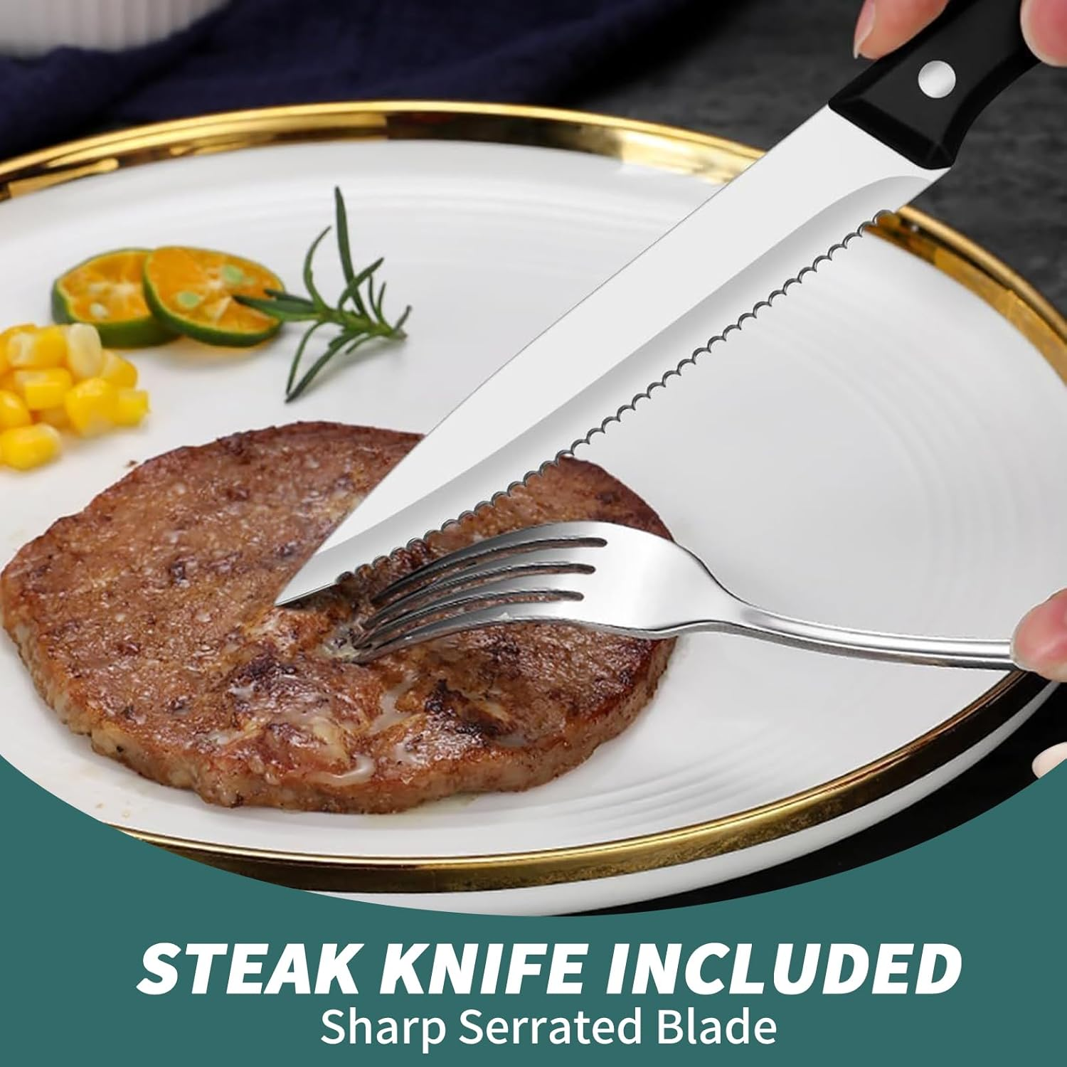 60 Pieces Silverware Sets Service for 10, Premium Stainless Steel Flatware Set,Matte Cutlery Set for Family Gatherings, Hotel, Office Etc Use, Dishwasher Safe image number 2