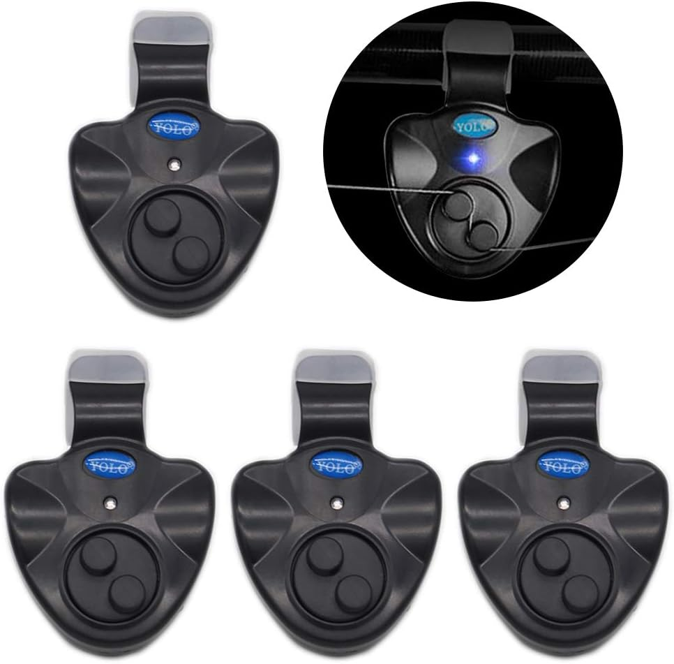 4Pcs Electronic Fishing Bite Alarm with Sound LED Lights Indicator Fish Bite Alarms