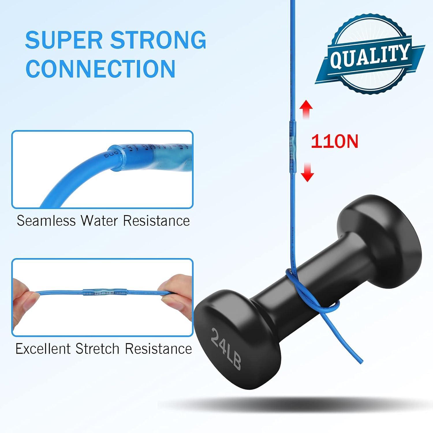 Kuject 420PCS Heat Shrink Butt Connectors, 4 Sizes Insulated Waterproof Wire Connector Kit, Tinned Copper Electrical Crimp Connectors for Automotive Marine Boat Truck Stereo Joint