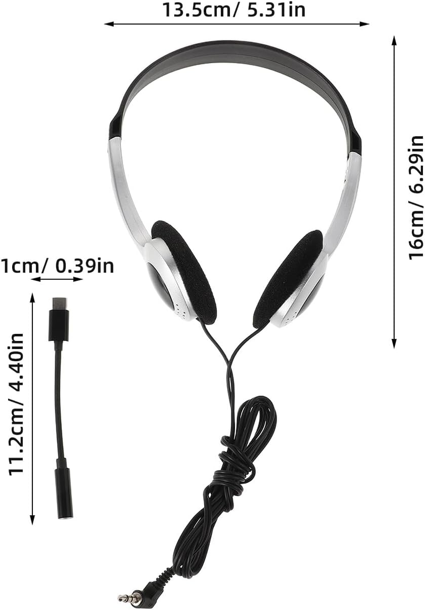 Jojofuny Lightweight Wired Headphones with Retro Silver Spray Finish High Definition Audio Inline Controls for Students Compatible with Computers Cell Phones Tablets Portable Library image number 1