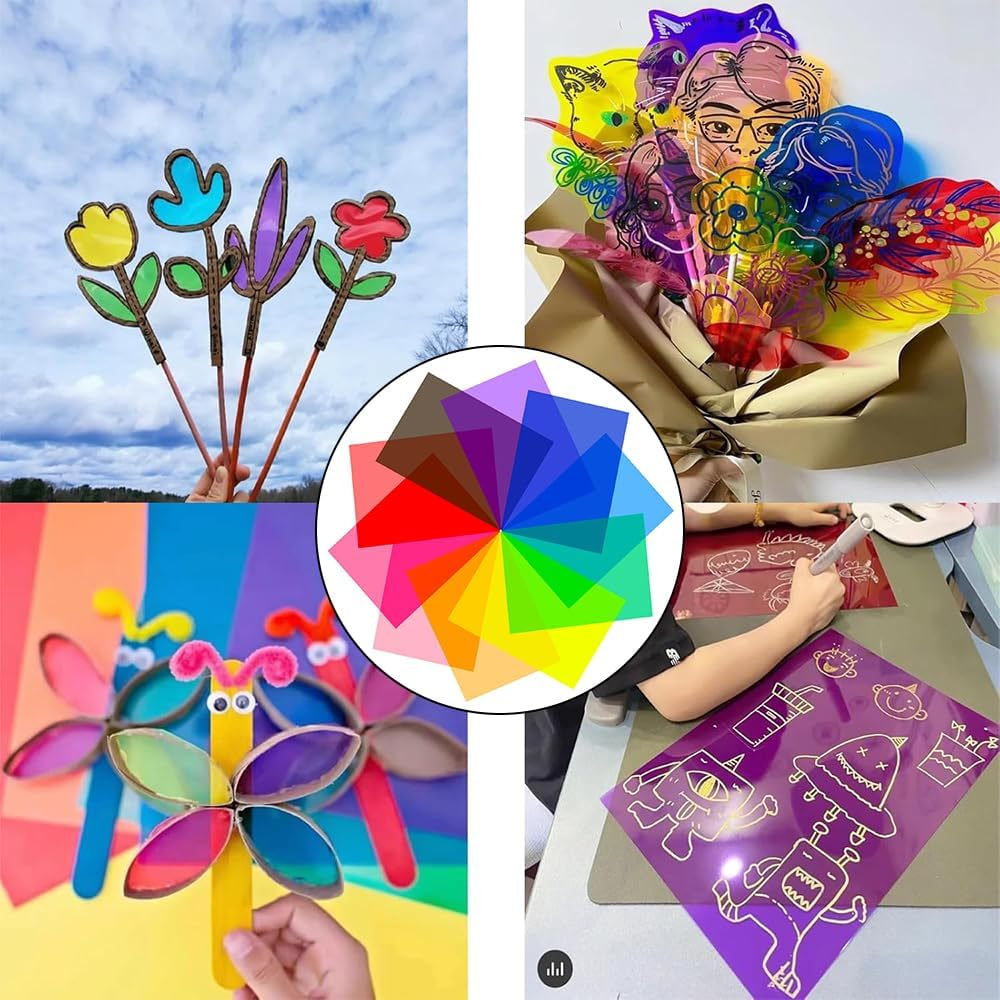 QOOWFEANIG 9Pcs Color Correction Gel Light Filter,Transparent Color Filter Film for Lamps, Headlights & Studio Strobes,High-Quality LED & Photography Lighting Gel for Precise Color Adjustment image number 5