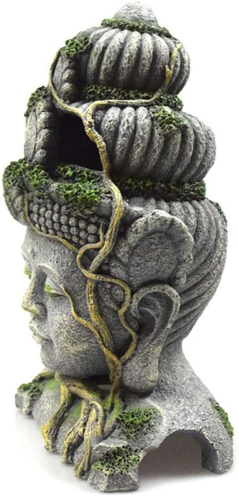 Hamiledyi Buddha Head Statue Aquarium Decorations Resin Fish Hideout Betta Cave for Large Fish Tank Ornaments Betta Sleep Rest Hide Play Breed