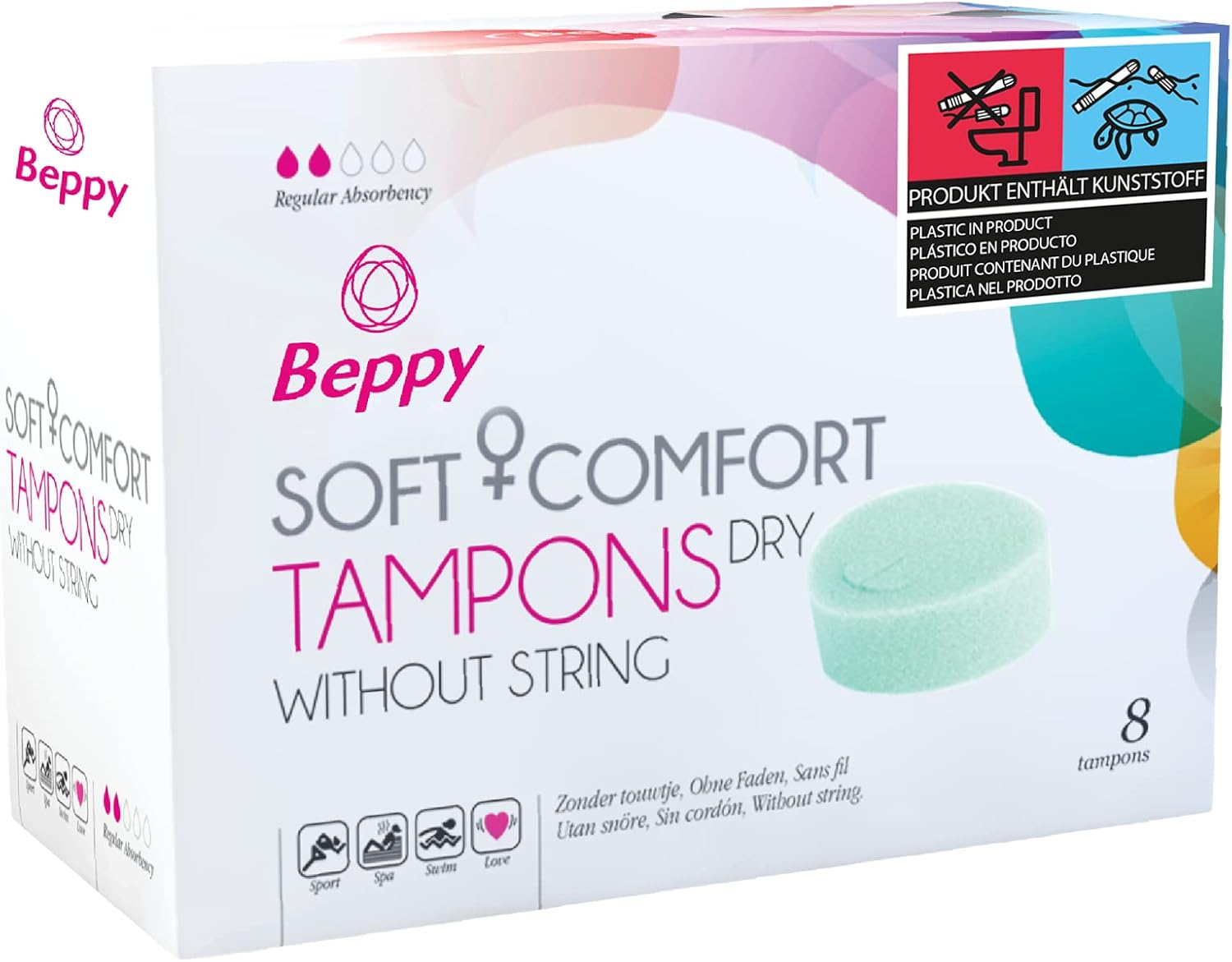Asha Beppy Soft Comfort Tampons Dry - Pack of 8