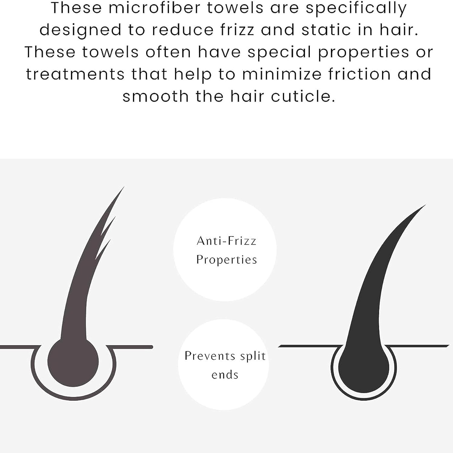 MAXOSHINE Hair Towel Wrap for Women-Quick Drying Microfiber Towel for Hair with Elastic Loop for Tying-Super Absorbent Head Towels Wrap for Ladies Hair Turban (Pack of 1-Assorted-Grey/Pink) image number 2